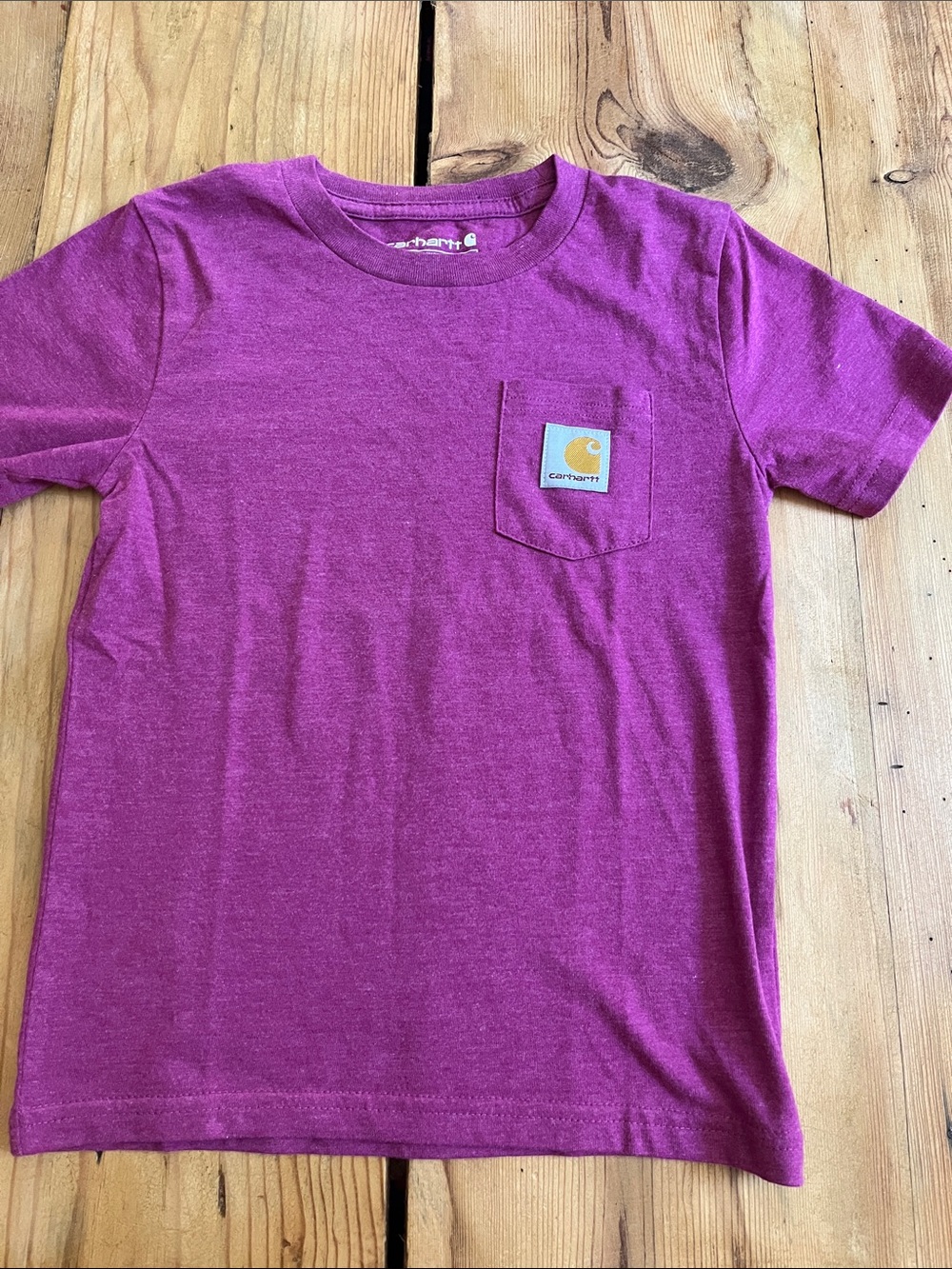 CARHARTT Kids 5 Fuchsia Cotton Pocket T-Shirt Tee
